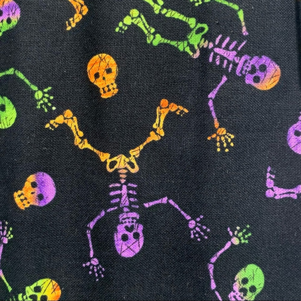 Halloween fabric cotton sewing quilting fabric Rainbow skeletons & Spider Webs - Picture 3 of 5